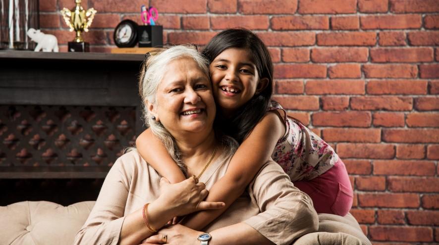 Senior woman and her granddaughter.