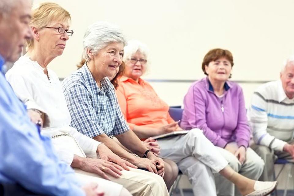 Seniors sitting together at a seminar