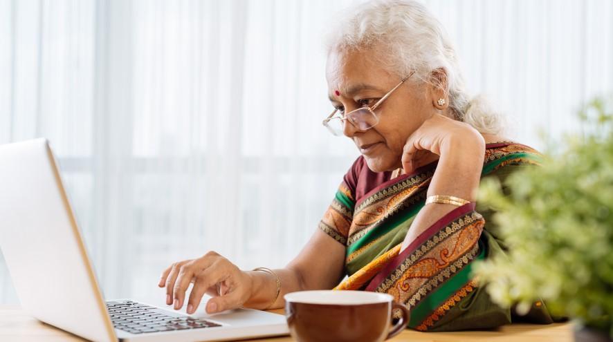 Senior woman on laptop