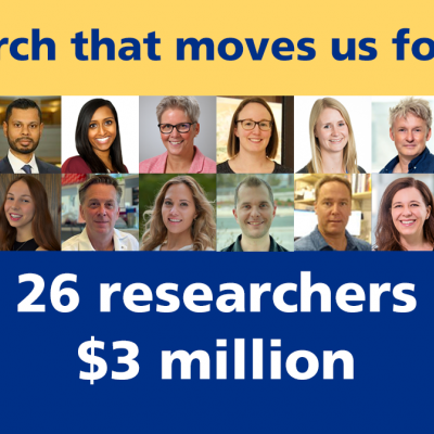 Research that moves us forward - 26 researchers, $3 million